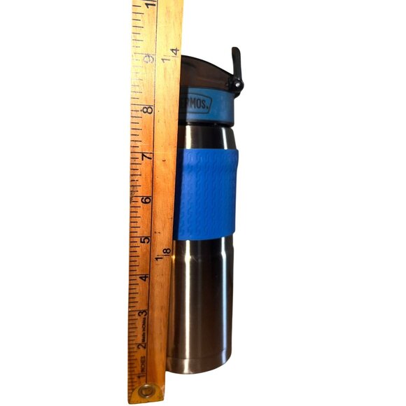 Thermos Stainless Steel Travel Mug 24 Oz Blue Grip Spill-Proof Lid - Picture 7 of 8